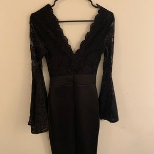 Club L lace scallop detail midi dress